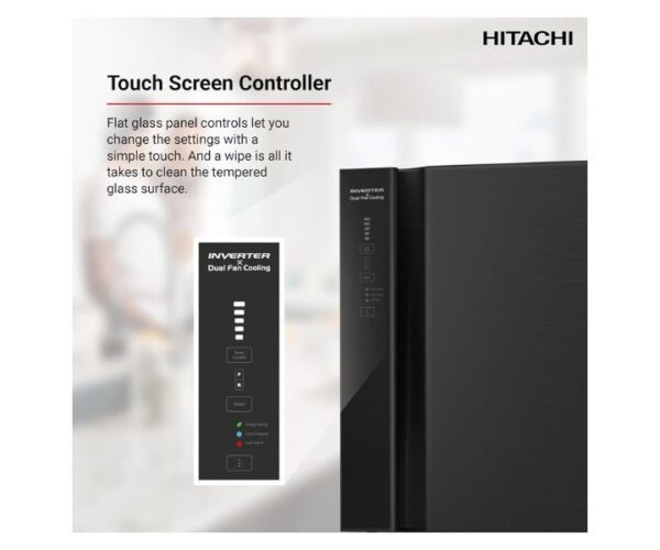 Hitachi 760 Liter Top Mount Refrigerator, Inverter Compressor, Double Door Brilliant Color Black Model – RV760PU7KBBK – 1 Year Full 10 Years Compressor - Image 2