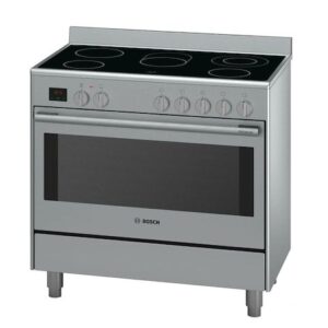 Bosch 112L 5 Zones Electric Free Standing Stainless Steel Range Cooker, HCB738357M, Black/Silver // new no cartoon 6 moth warranty
