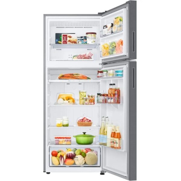 Samsung 450 Liter Top Mount Refrigerator, Digital Inverter Compressor, No Frost, SpaceMax Technology, Color Silver Model – RT45CG5400S9